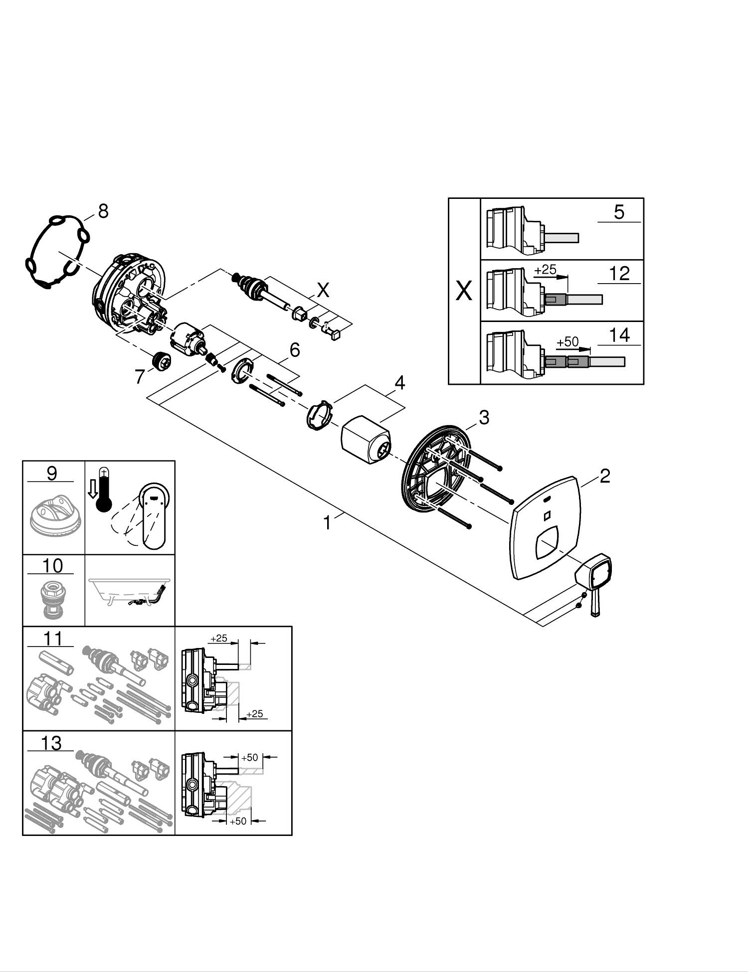 Unitate comanda Grohe 24068000, Grandera, tip comanda dubla comanda, tip incastrare aparent, numar iesiri 2, crom [4]