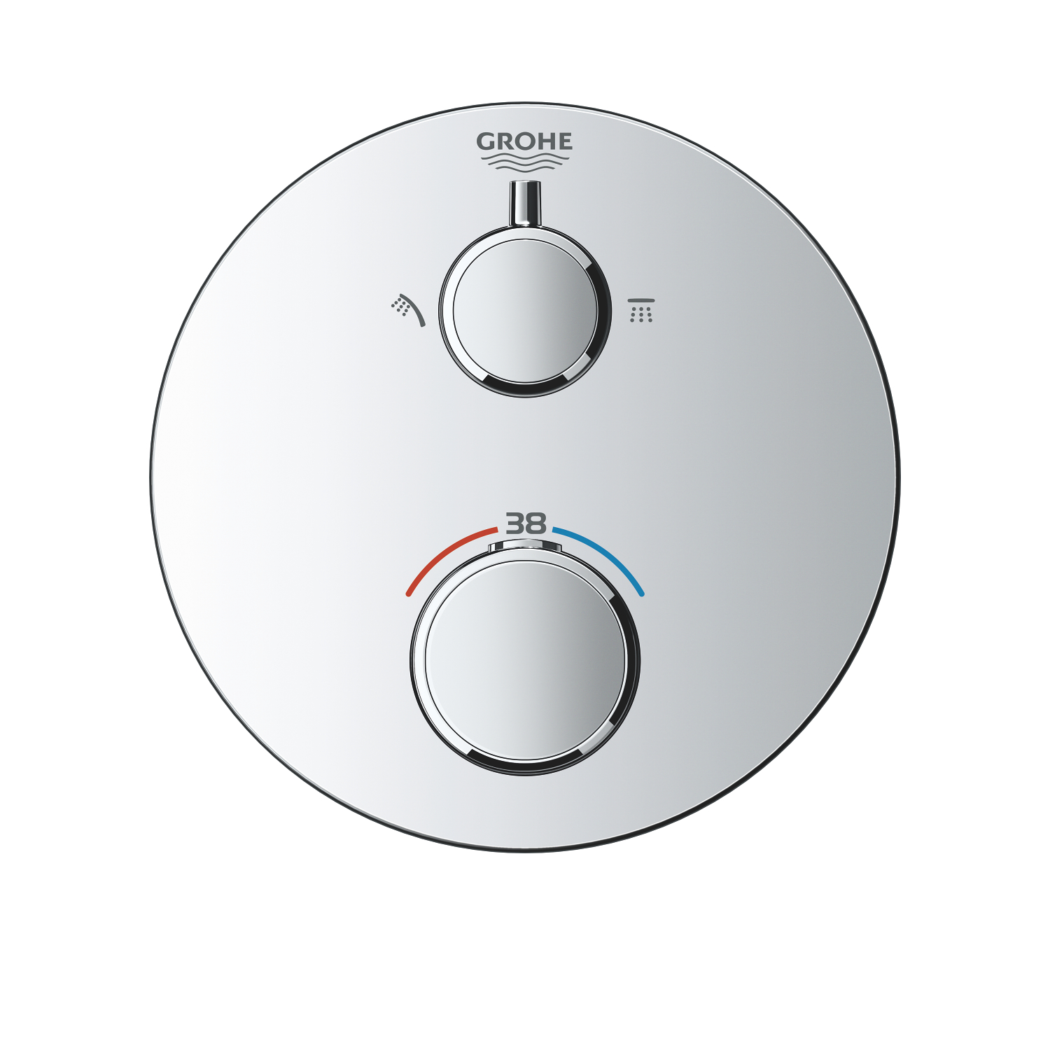 Grohe Unitate comanda grohe grohtherm 24076000, aparenta, termostat, diverter, 2 iesiri, necesita valva, crom