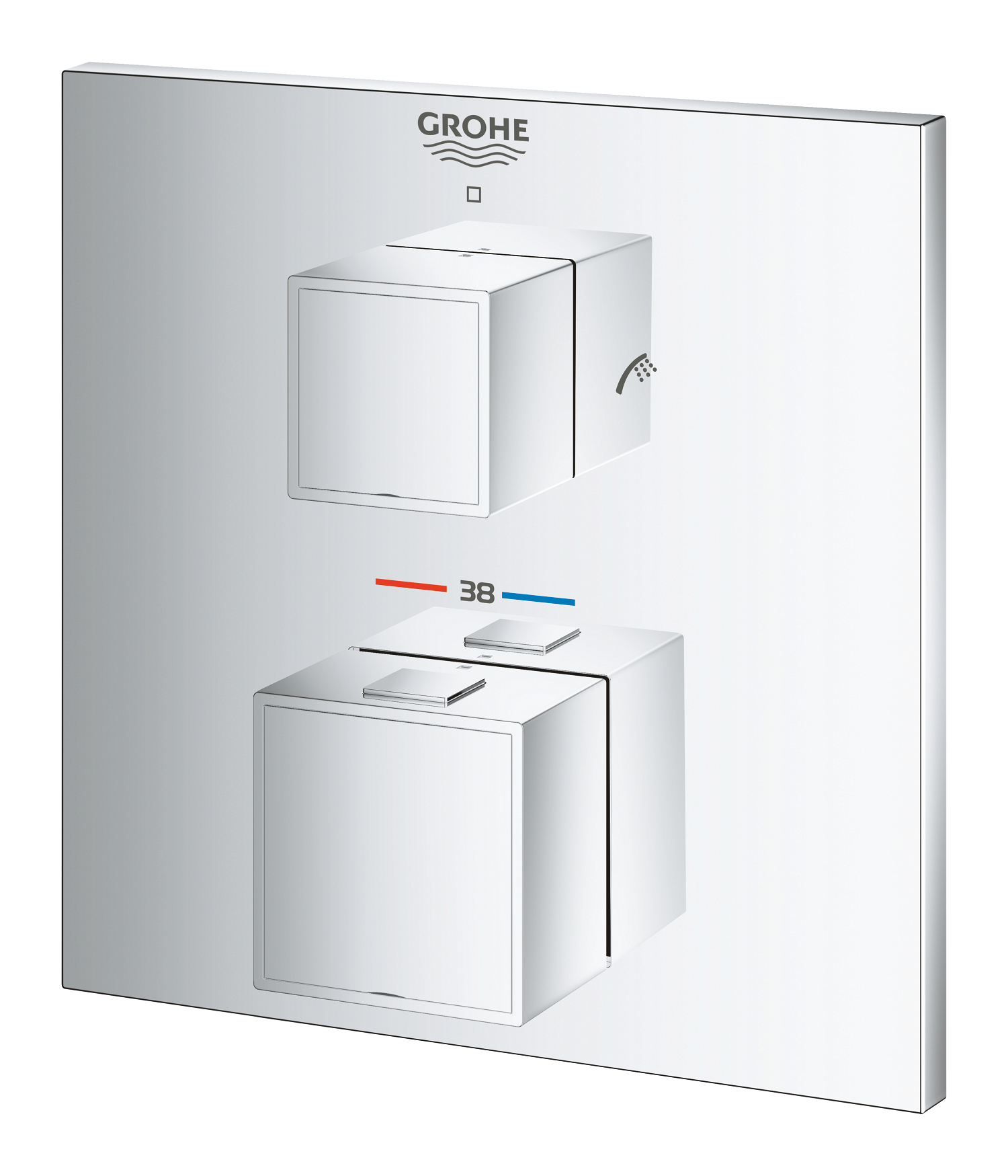 Unitate comanda Grohe 24155000, Grohtherm Cube, tip comanda dubla comanda, tip incastrare aparent, crom [2]