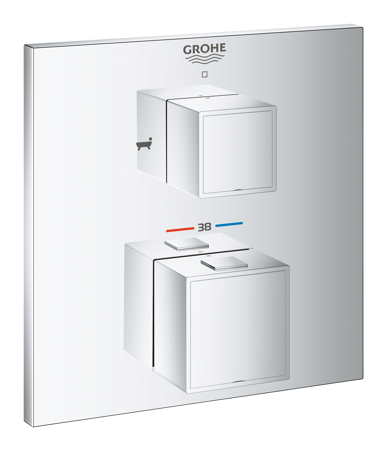 Unitate comanda Grohe 24155000, Grohtherm Cube, tip comanda dubla comanda, tip incastrare aparent, crom [3]