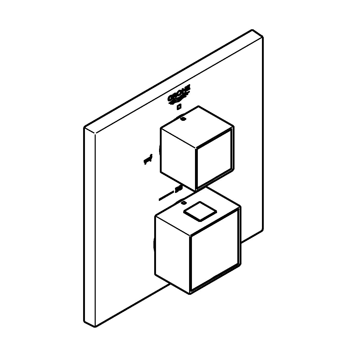 Unitate comanda Grohe 24155000, Grohtherm Cube, tip comanda dubla comanda, tip incastrare aparent, crom [5]