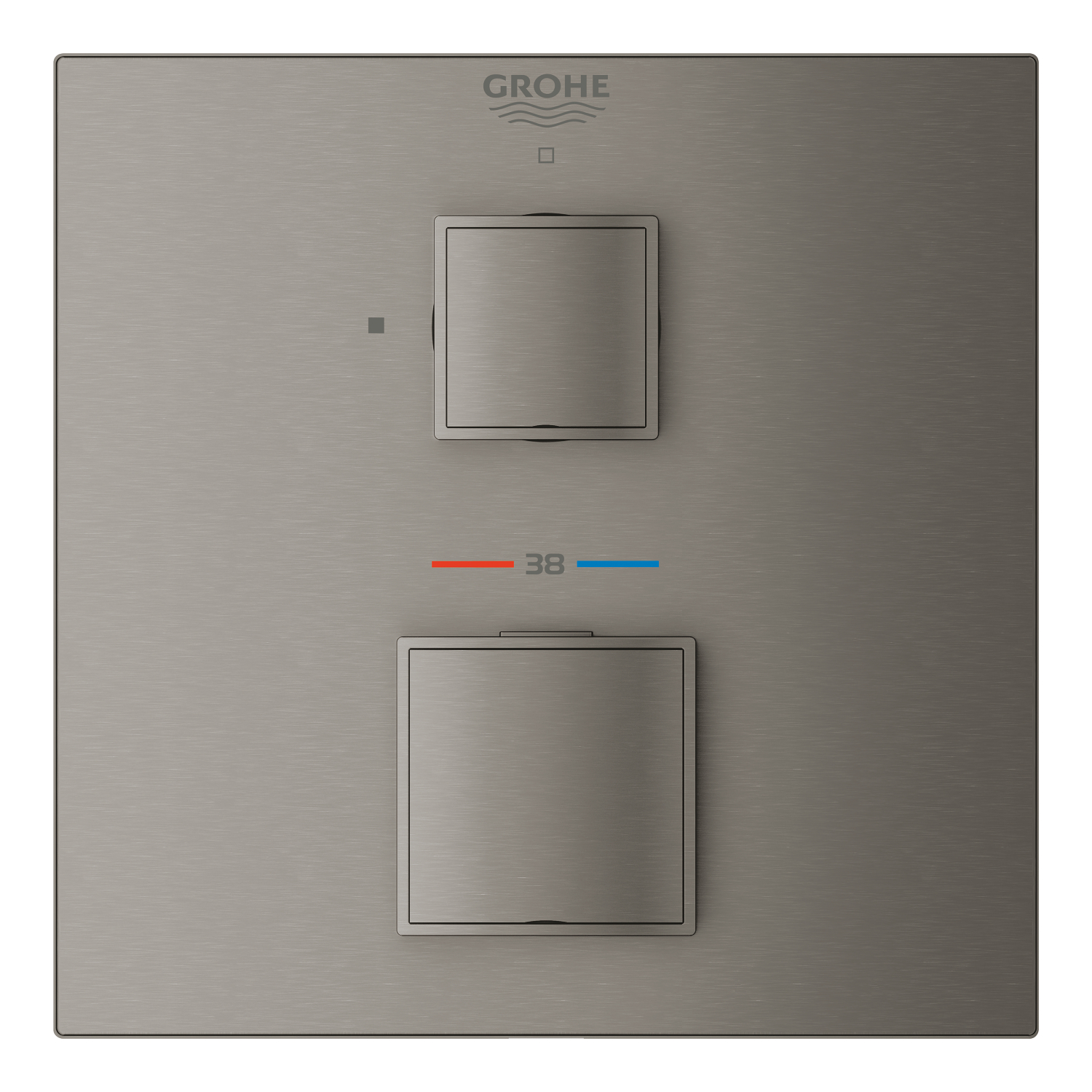 Grohe Unitate comanda grohe grohtherm cube 24153al0, aparenta, termostat, diverter, 2 iesiri, necesita set fixare, mat, grafit