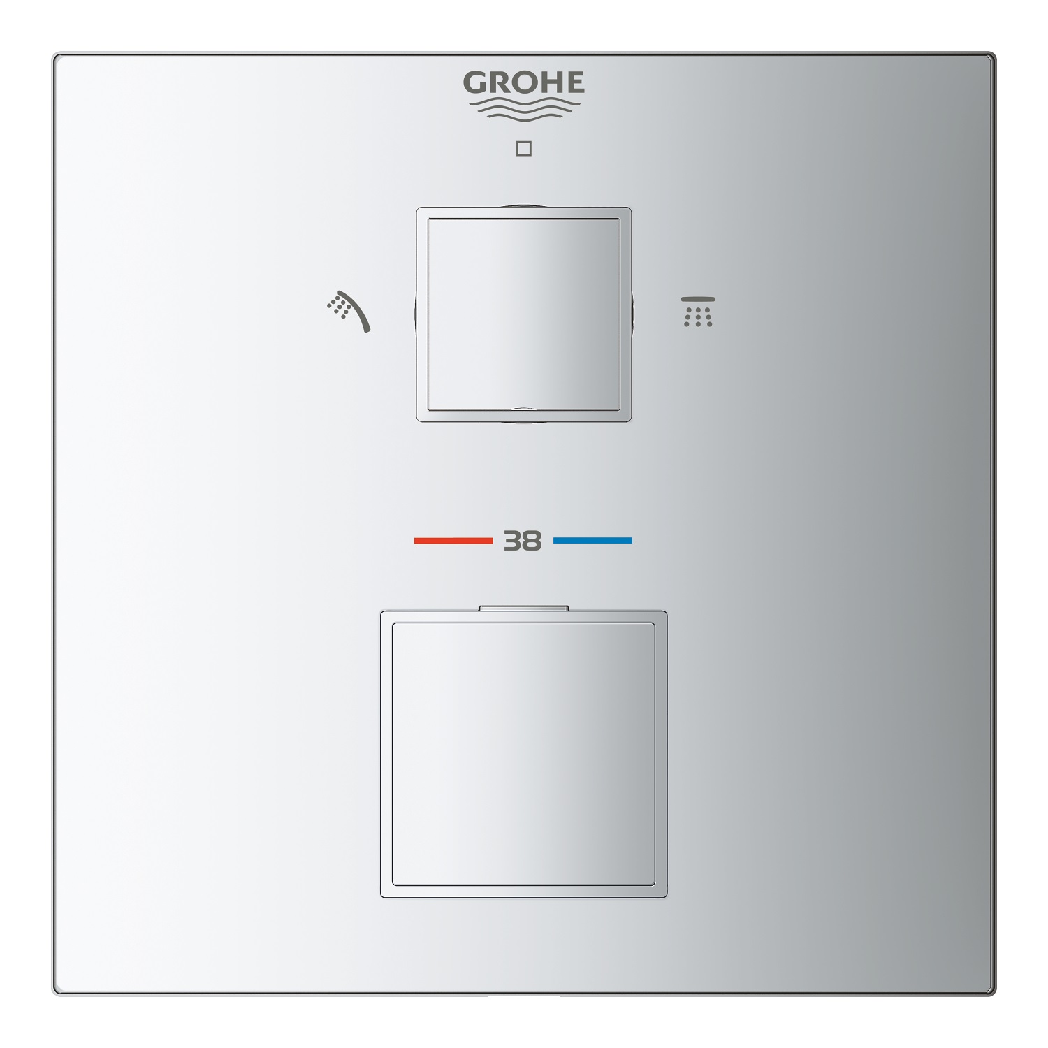 Grohe Unitate comanda grohe grohtherm cube 24154000, aparenta, termostat, diverter, 2 iesiri, necesita set fixare, crom