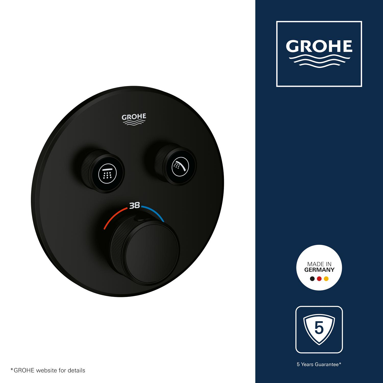 Unitate comanda Grohe 291192430, Grohtherm SmartControl, tip incastrare incastrat, tip comanda dubla comanda, negru [8]