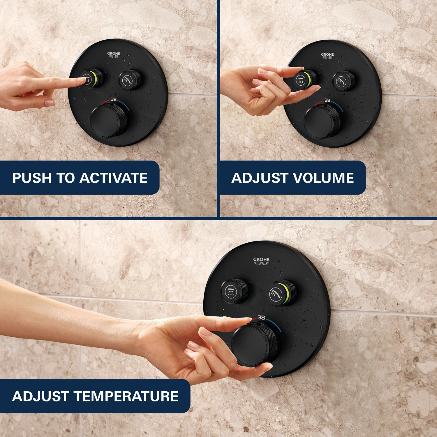 Unitate comanda Grohe 291192430, Grohtherm SmartControl, tip incastrare incastrat, tip comanda dubla comanda, negru [10]