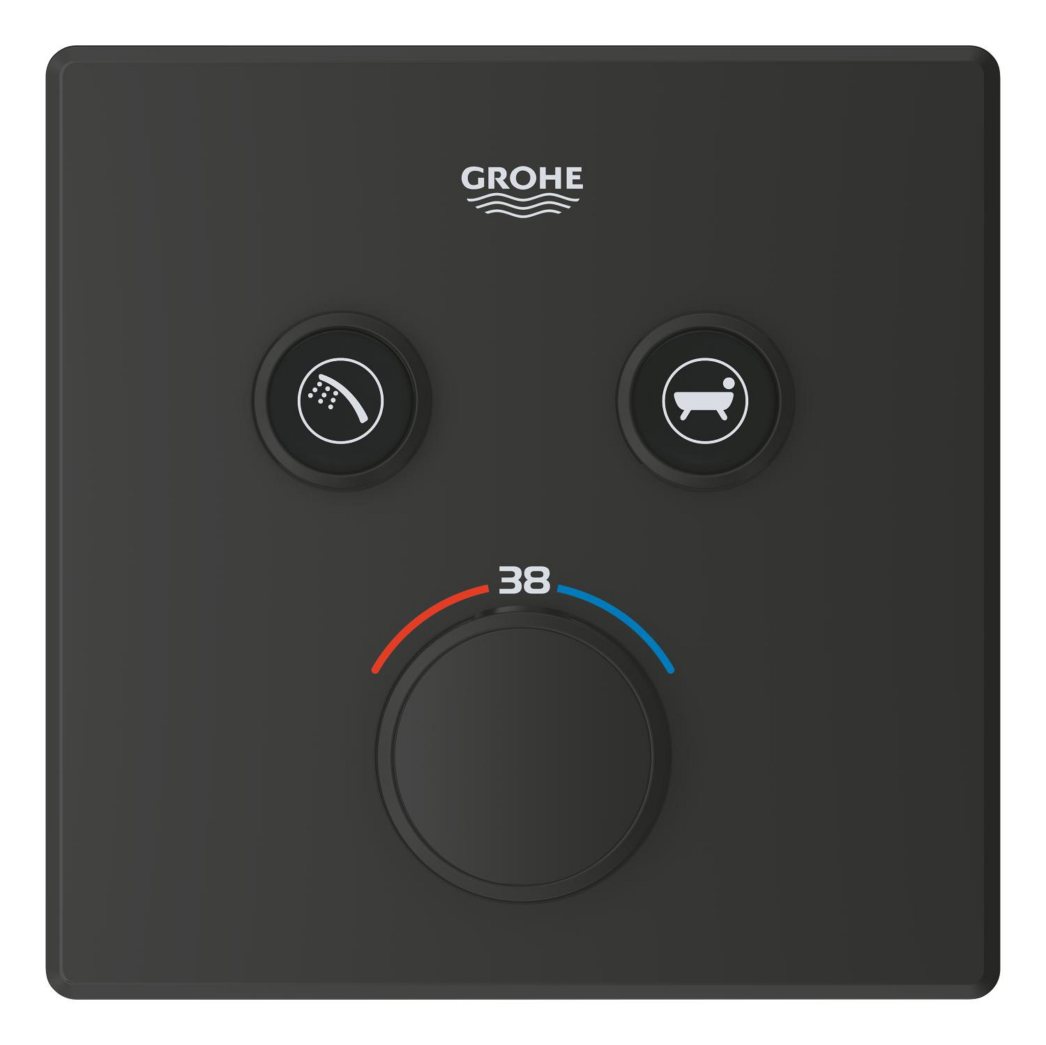 Unitate comanda Grohe 291242430, 1 bar, 158 mm, 10 mm, 2 iesiri, 1 functii palarie dus, 1/2 dimensiune racord, Negru