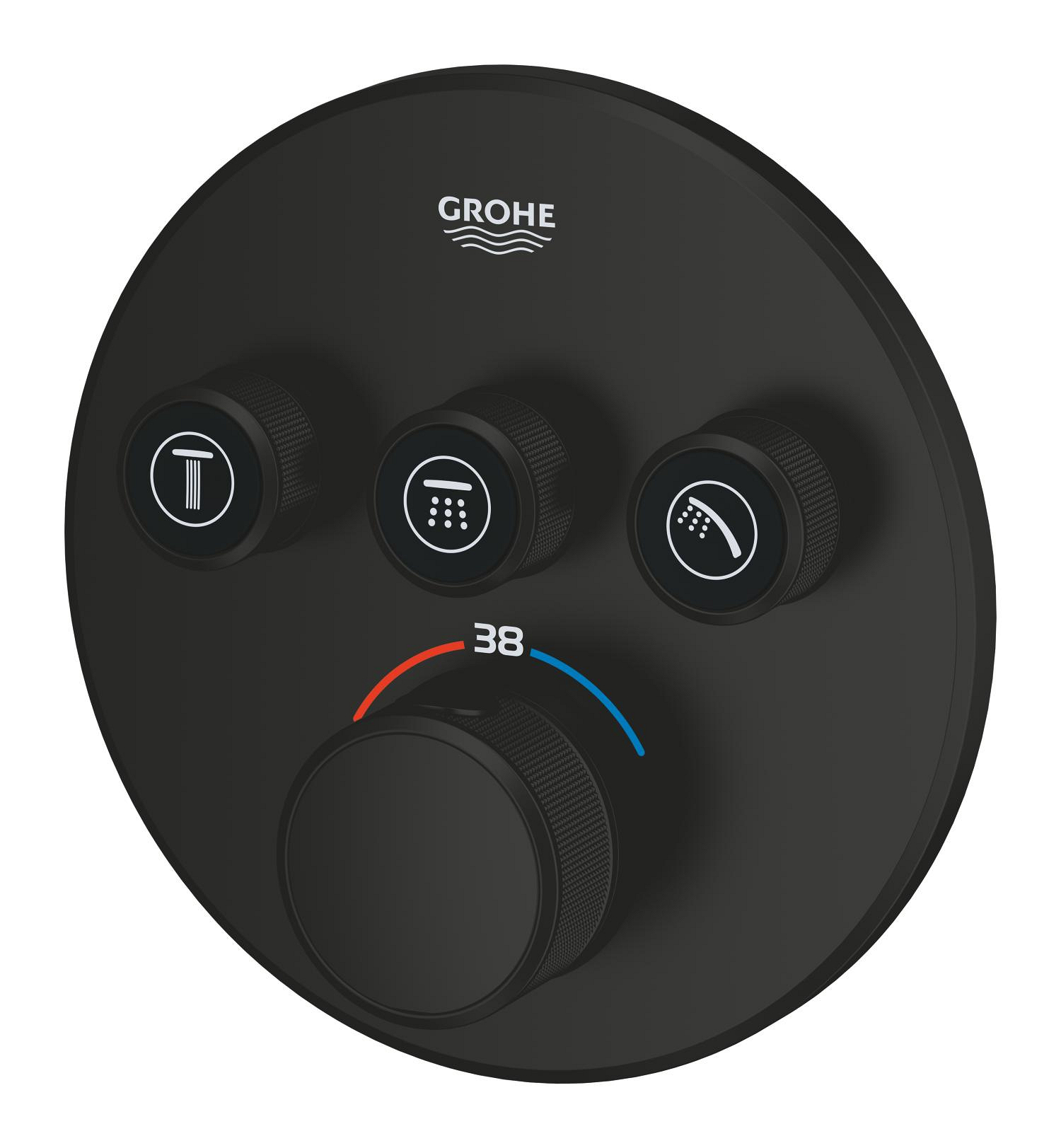Unitate comanda Grohe 291212430, Grohtherm SmartControl, tip incastrare incastrat, tip comanda dubla comanda, negru [2]