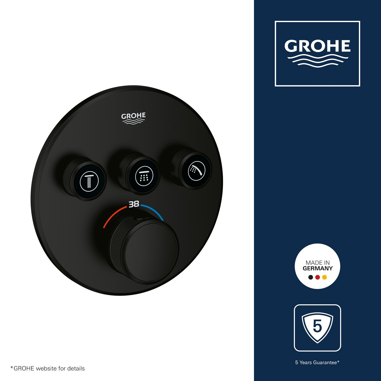 Unitate comanda Grohe 291212430, Grohtherm SmartControl, tip incastrare incastrat, tip comanda dubla comanda, negru [9]