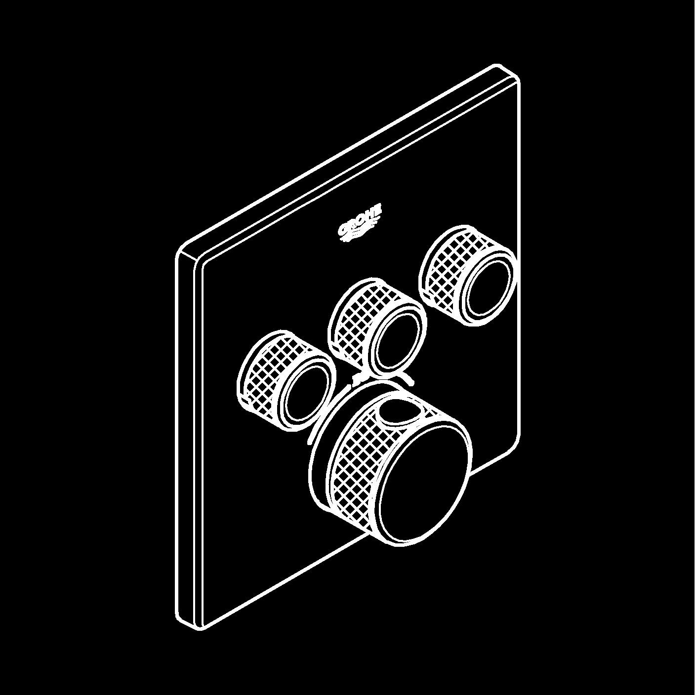 Unitate comanda Grohe 291262430, Grohtherm SmartControl, tip incastrare incastrat, tip comanda dubla comanda, negru [16]