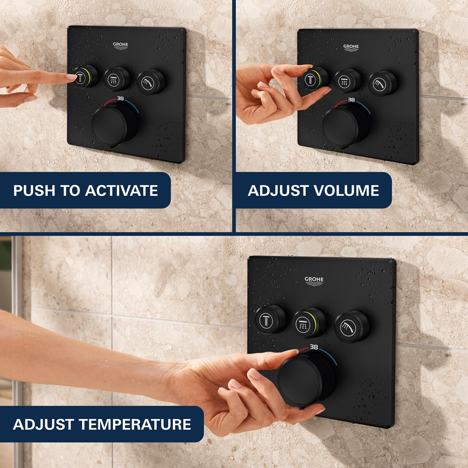 Unitate comanda Grohe 291262430, Grohtherm SmartControl, tip incastrare incastrat, tip comanda dubla comanda, negru [12]