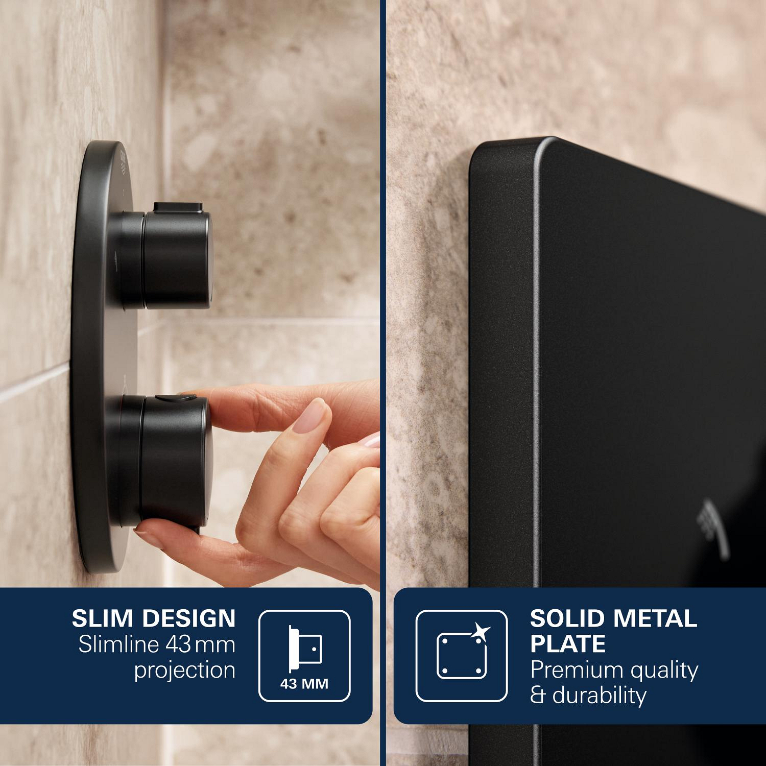 Unitate comanda Grohe 291262430, Grohtherm SmartControl, tip incastrare incastrat, tip comanda dubla comanda, negru [13]