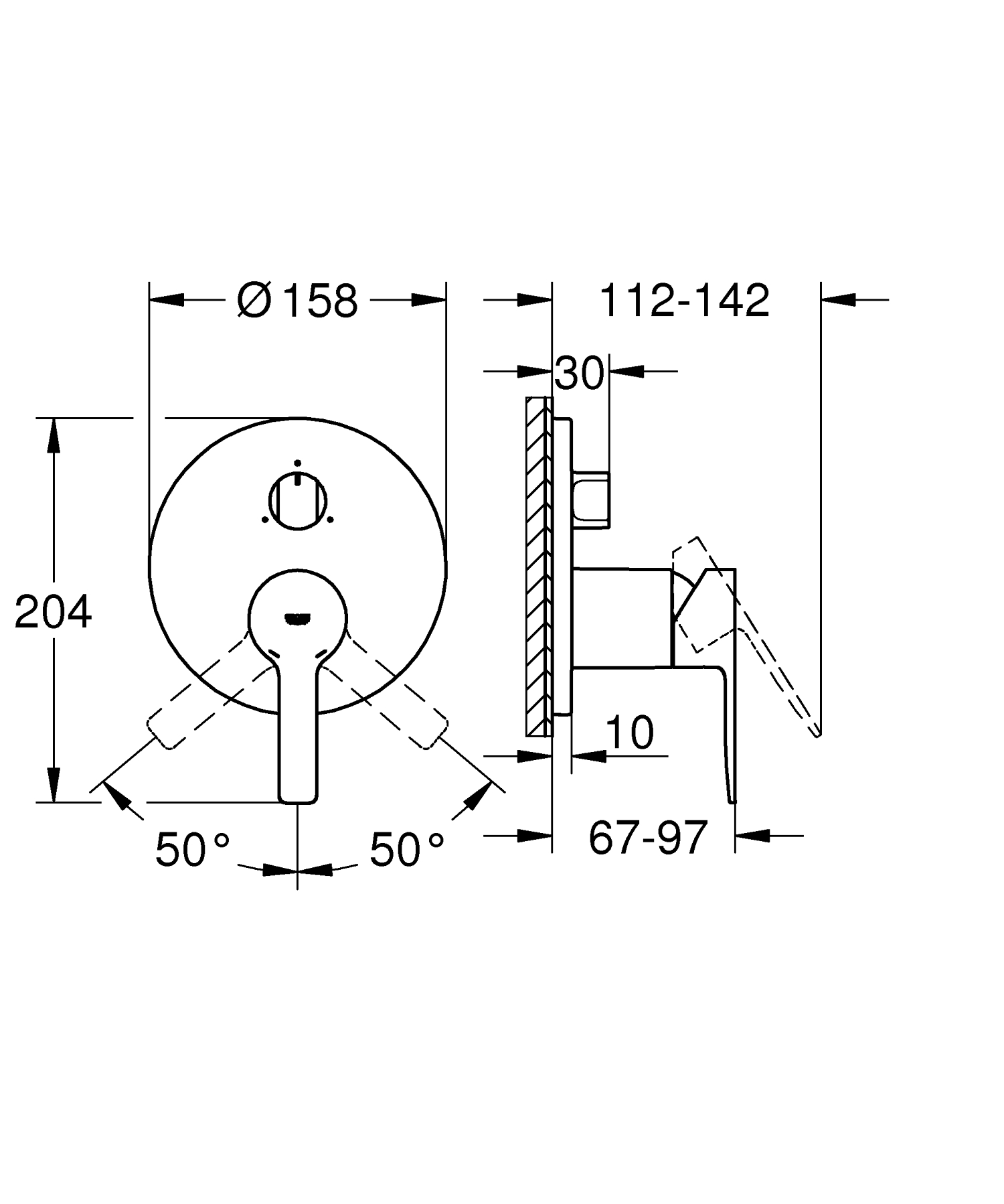 Unitate comanda Grohe 24095001, Lineare, tip comanda monocomanda, tip incastrare aparent, numar iesiri 3, crom [3]