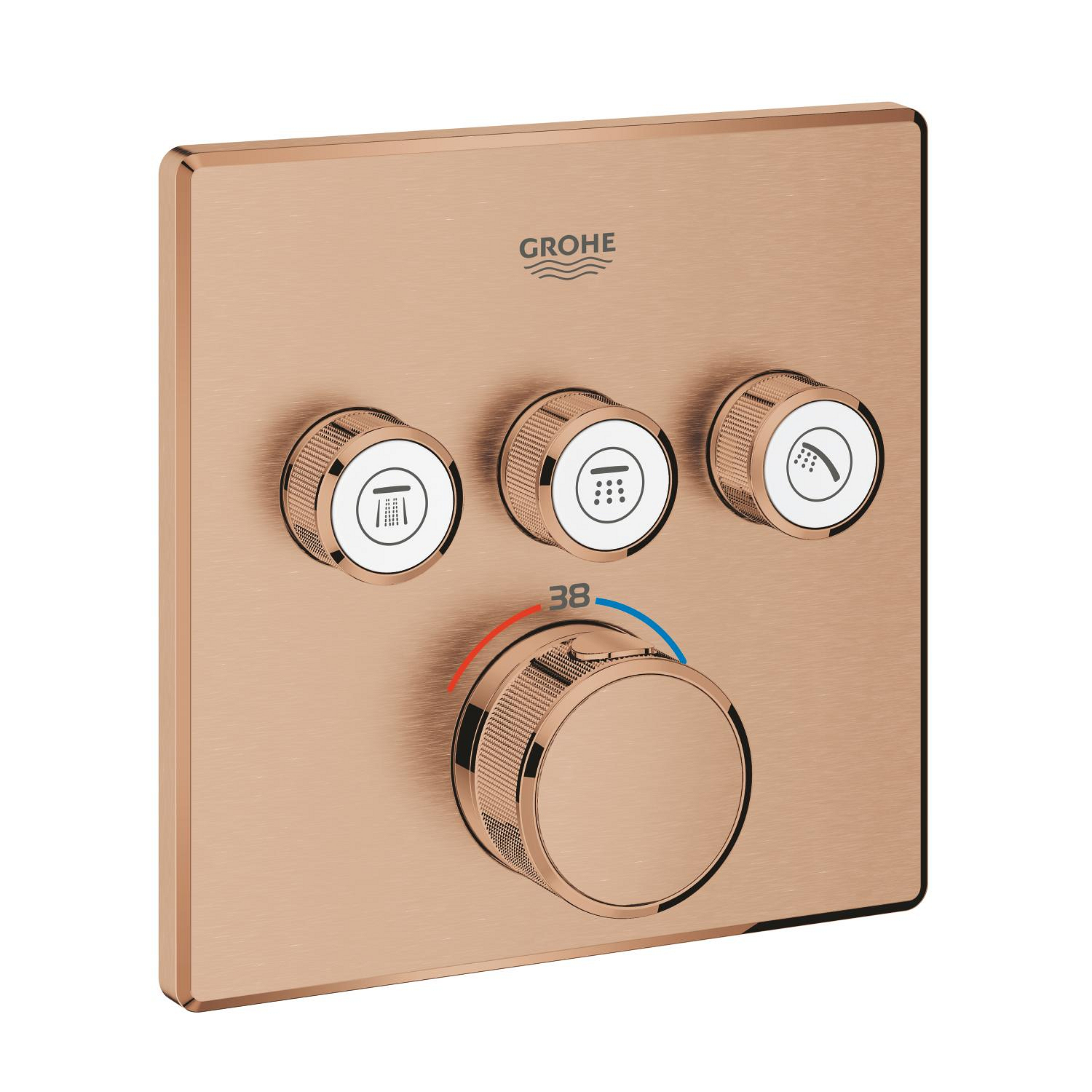 Grohe Unitate comanda grohe smartcontrol cube, aparenta, termostat, 3 iesiri, necesita valva, mat, cupru, 29126dl0