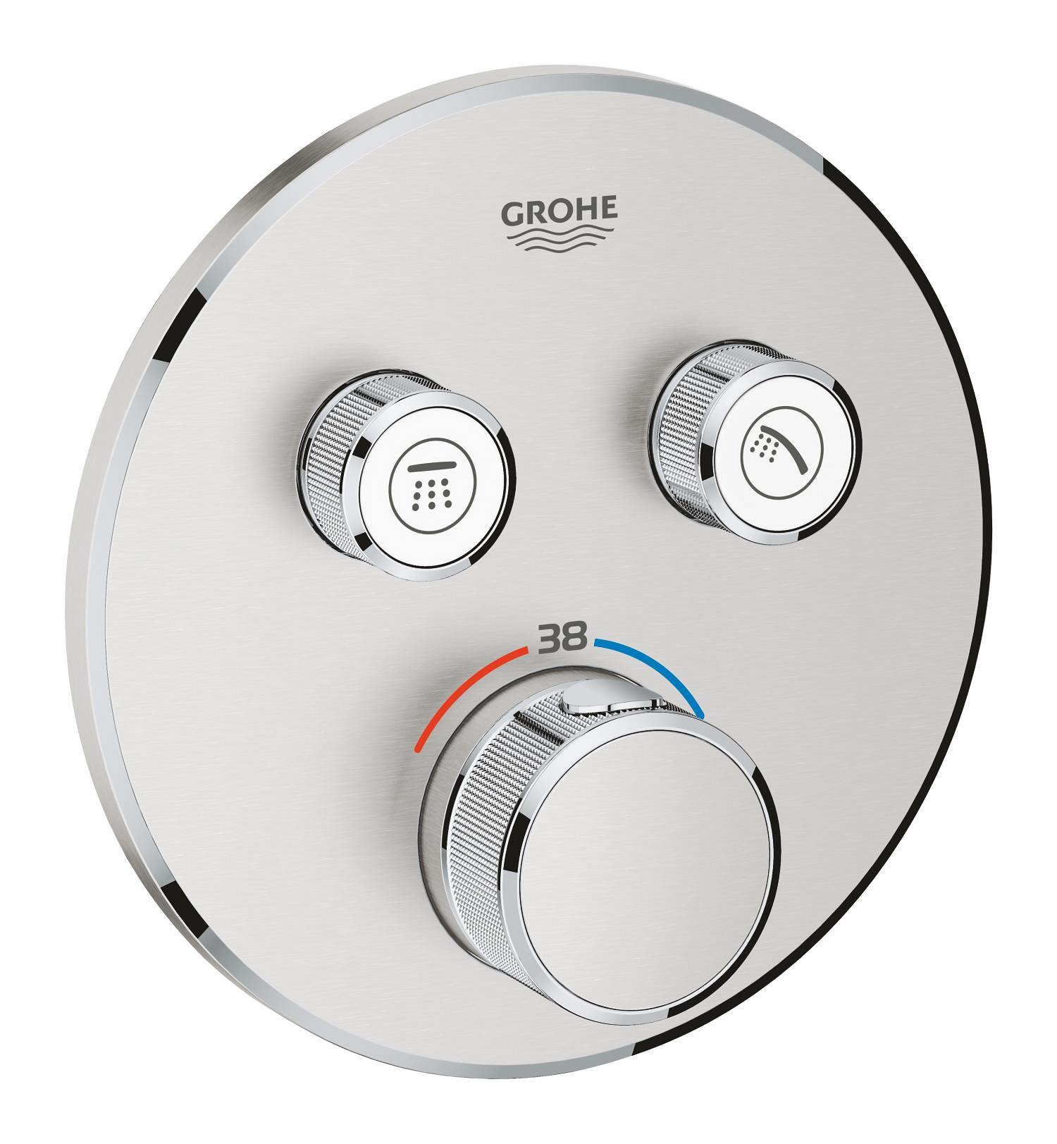 Grohe Unitate comanda grohe smartcontrol, termostat, 2 iesiri, necesita valva, mat, otel satinat, 29119dc0