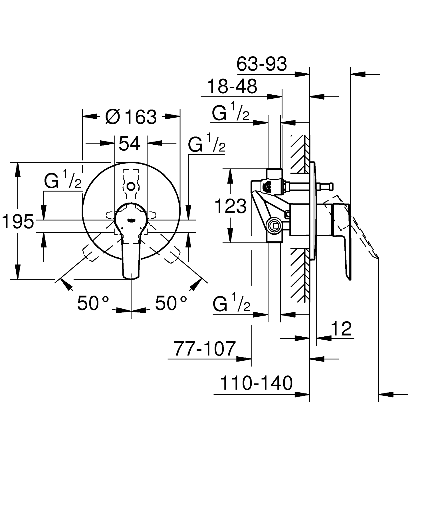 Unitate comanda Grohe 23558002, Start, tip comanda monocomanda, tip incastrare aparent, numar iesiri 2, crom [4]