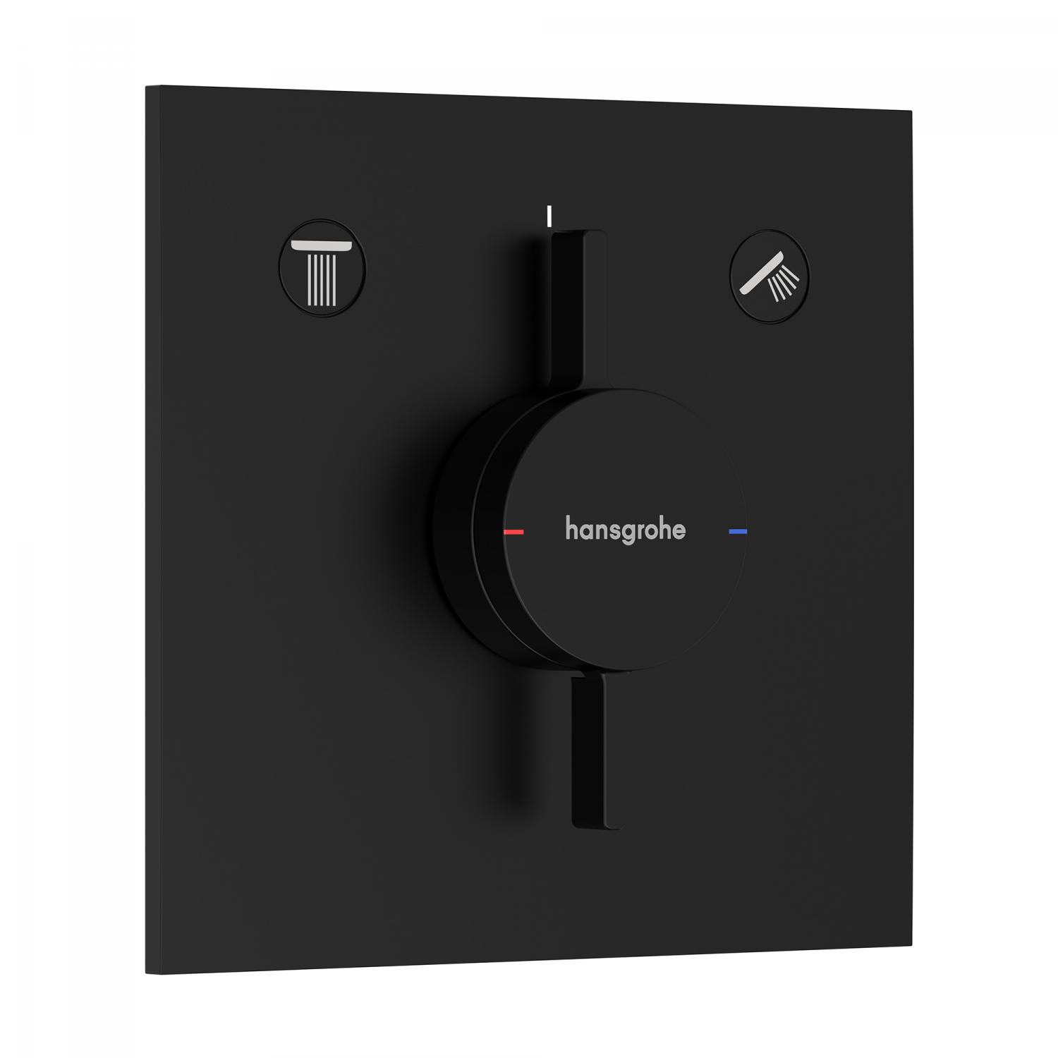 Hansgrohe Unitate comanda hansgrohe duoturn e, 2 iesiri, necesita valva, mat, negru, 75417670