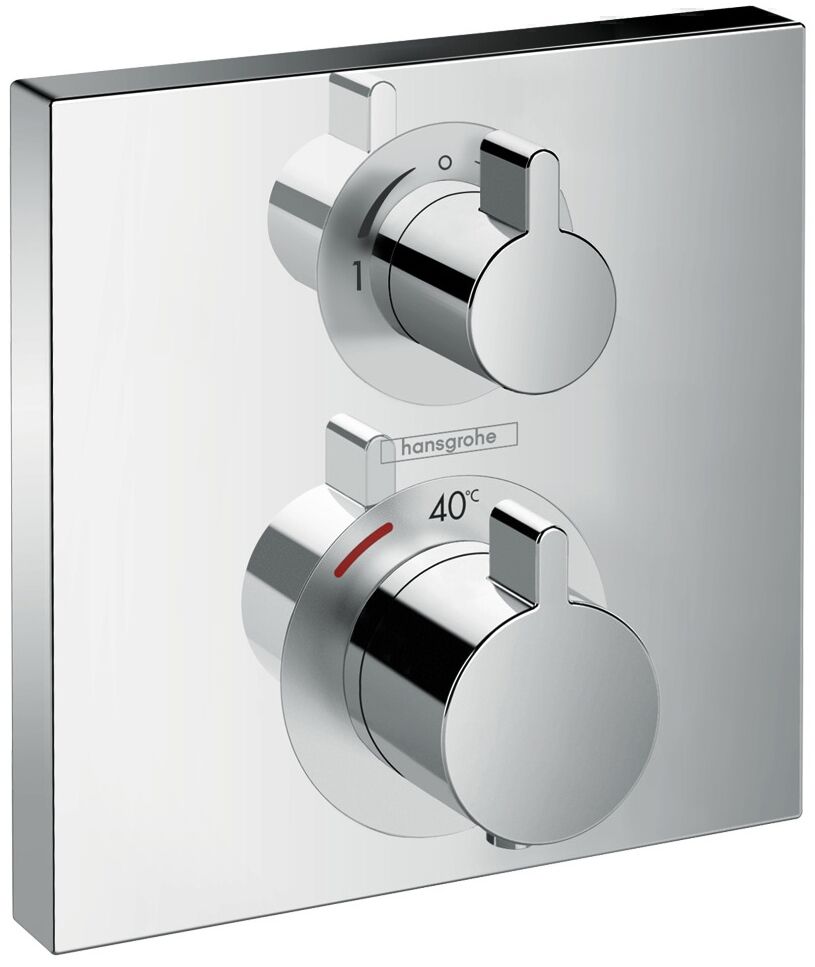 Hansgrohe Unitate comanda hansgrohe ecostat square 15714000, 1/2'', 2 iesiri, termostat, diverter, necesita set fixare, crom