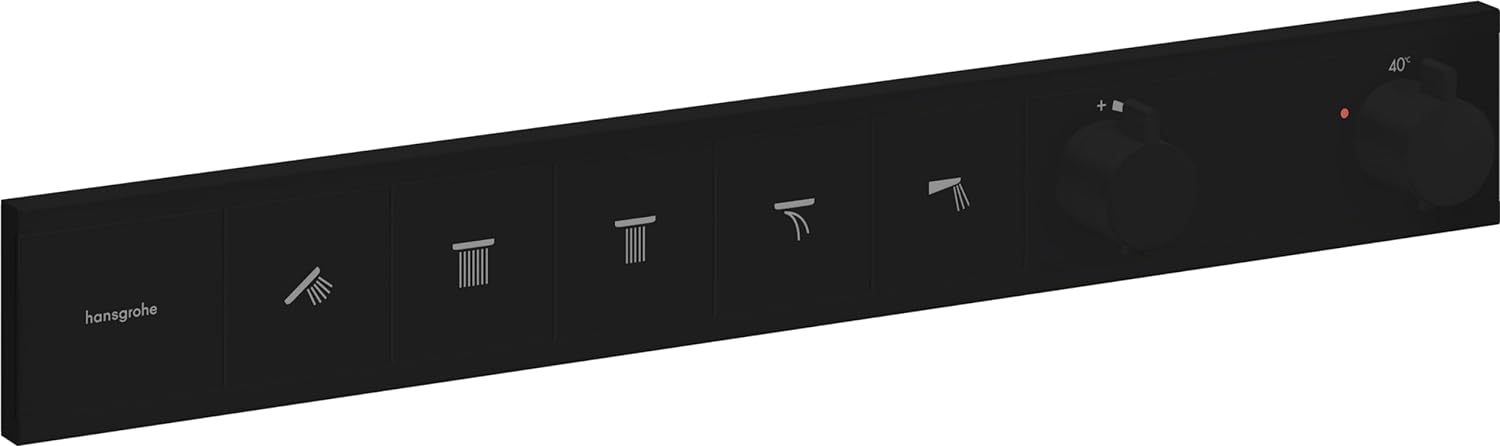 Hansgrohe Unitate comanda hansgrohe rainselect, termostat, 5 iesiri, necesita valva, mat, negru, 15384670