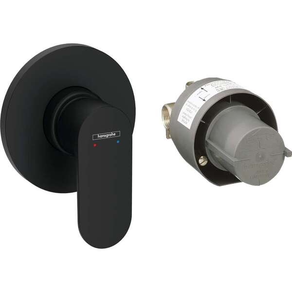 Hansgrohe Unitate comanda hansgrohe rebris s, 1 iesire, include valva, mat, negru, 72648670