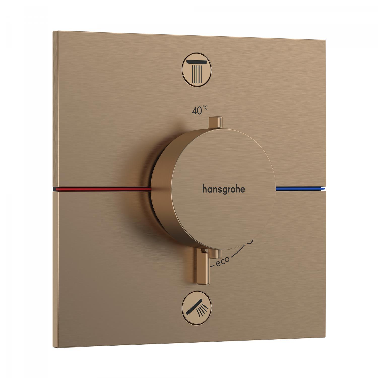 Hansgrohe Unitate comanda hansgrohe showerselect, 2 iesiri, termostat, necesita valva, mat, bronz, 15572140