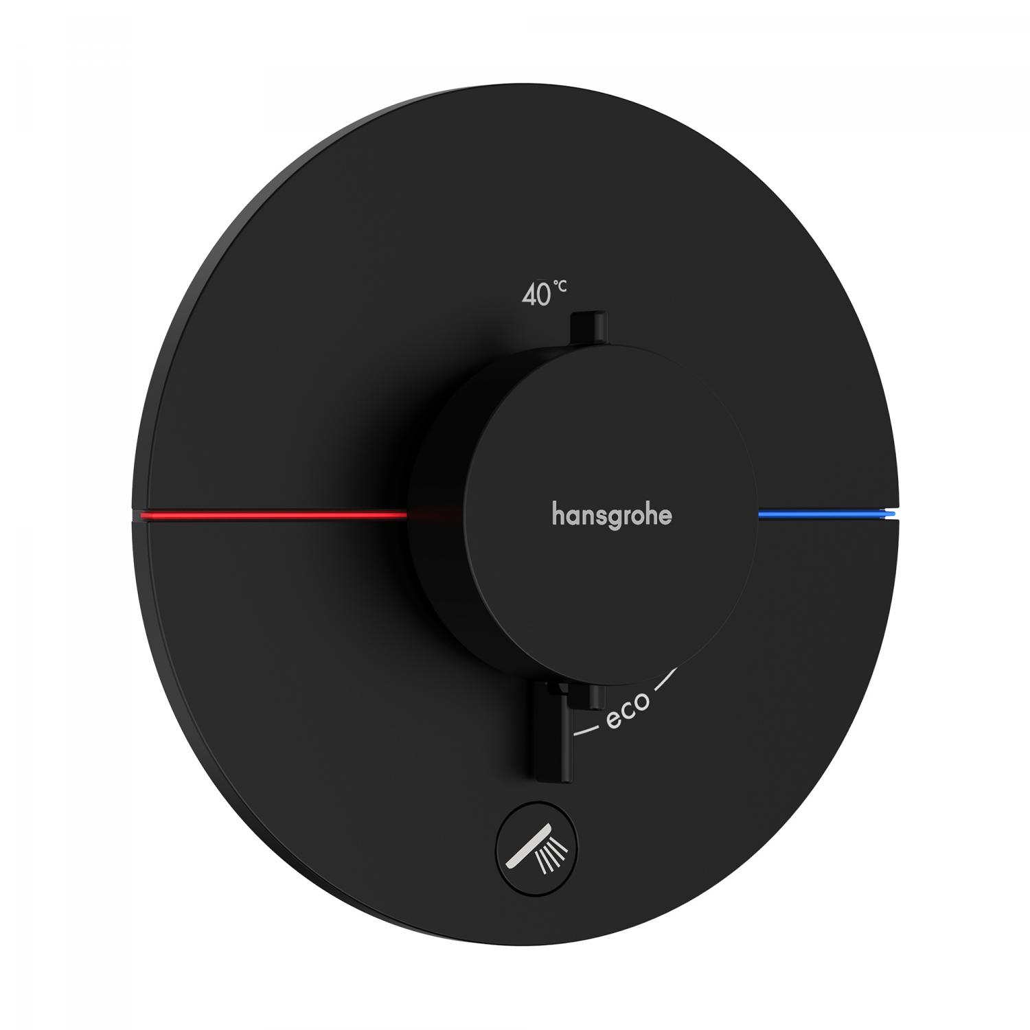 Hansgrohe Unitate comanda hansgrohe showerselect comfort, 1 iesire, 1 consumator, termostat, necesita valva, mat, negru, 15562670