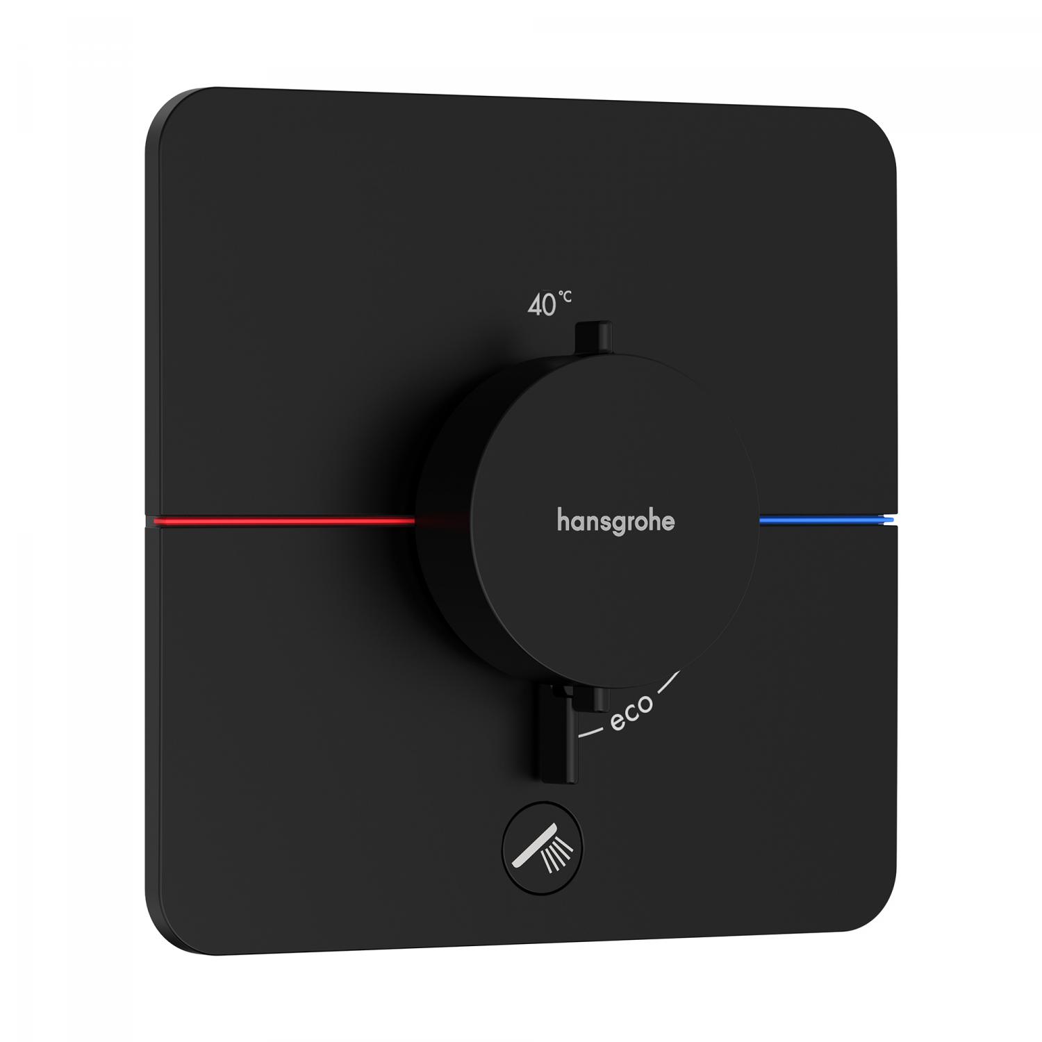 Hansgrohe Unitate comanda hansgrohe showerselect comfort, 1 iesire, 1 consumator, termostat, necesita valva, mat, negru, 15589670