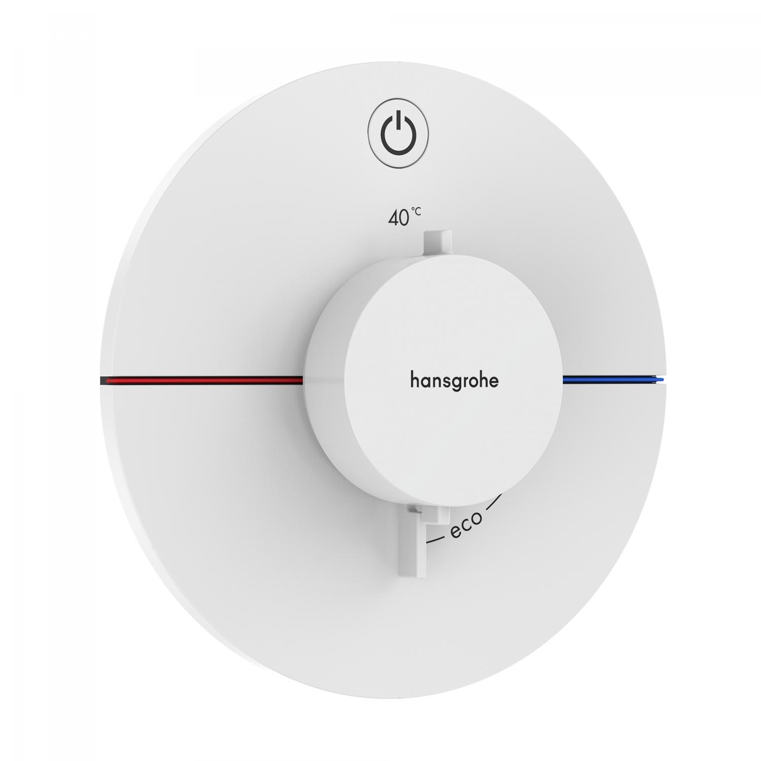 Hansgrohe Unitate comanda hansgrohe showerselect comfort, 1 iesire, termostat, necesita valva, mat, alb, 15553700