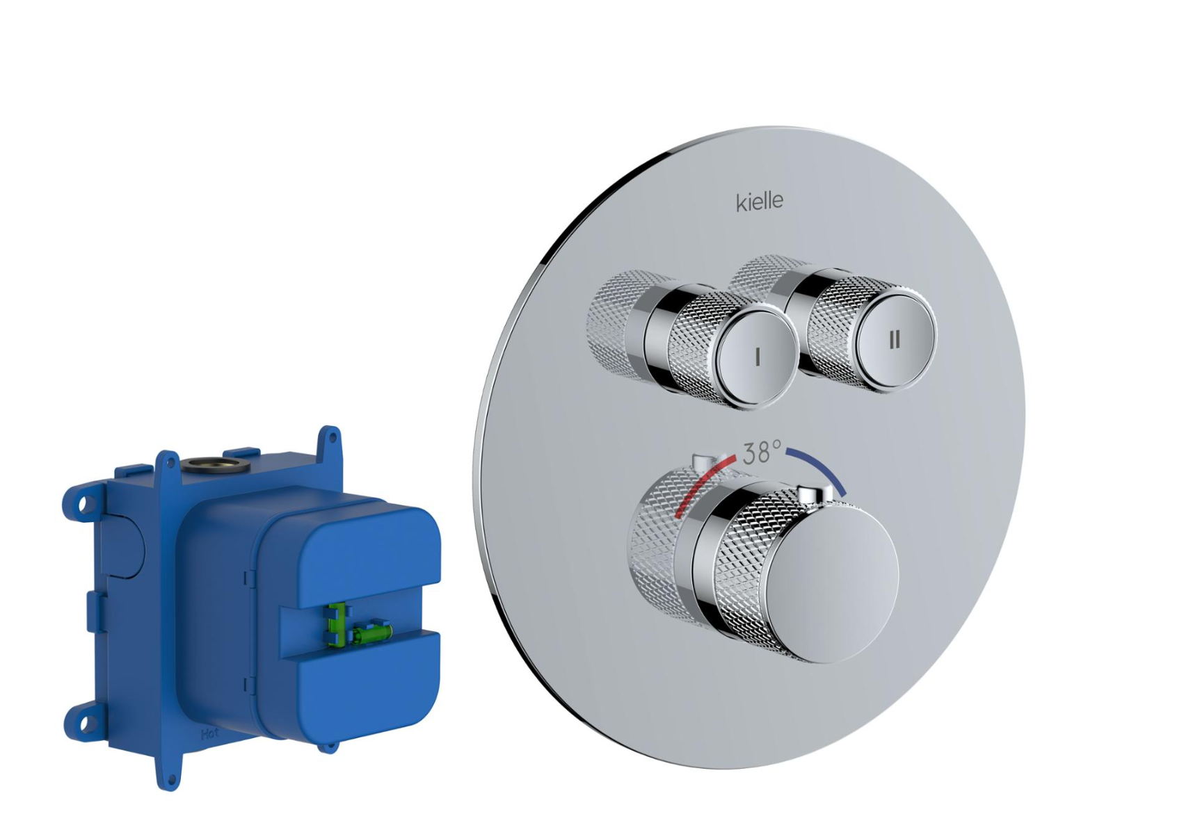 Kielle  Unitate comanda kielle oudee, termostat, 2 iesiri, include valva, crom, 10602200