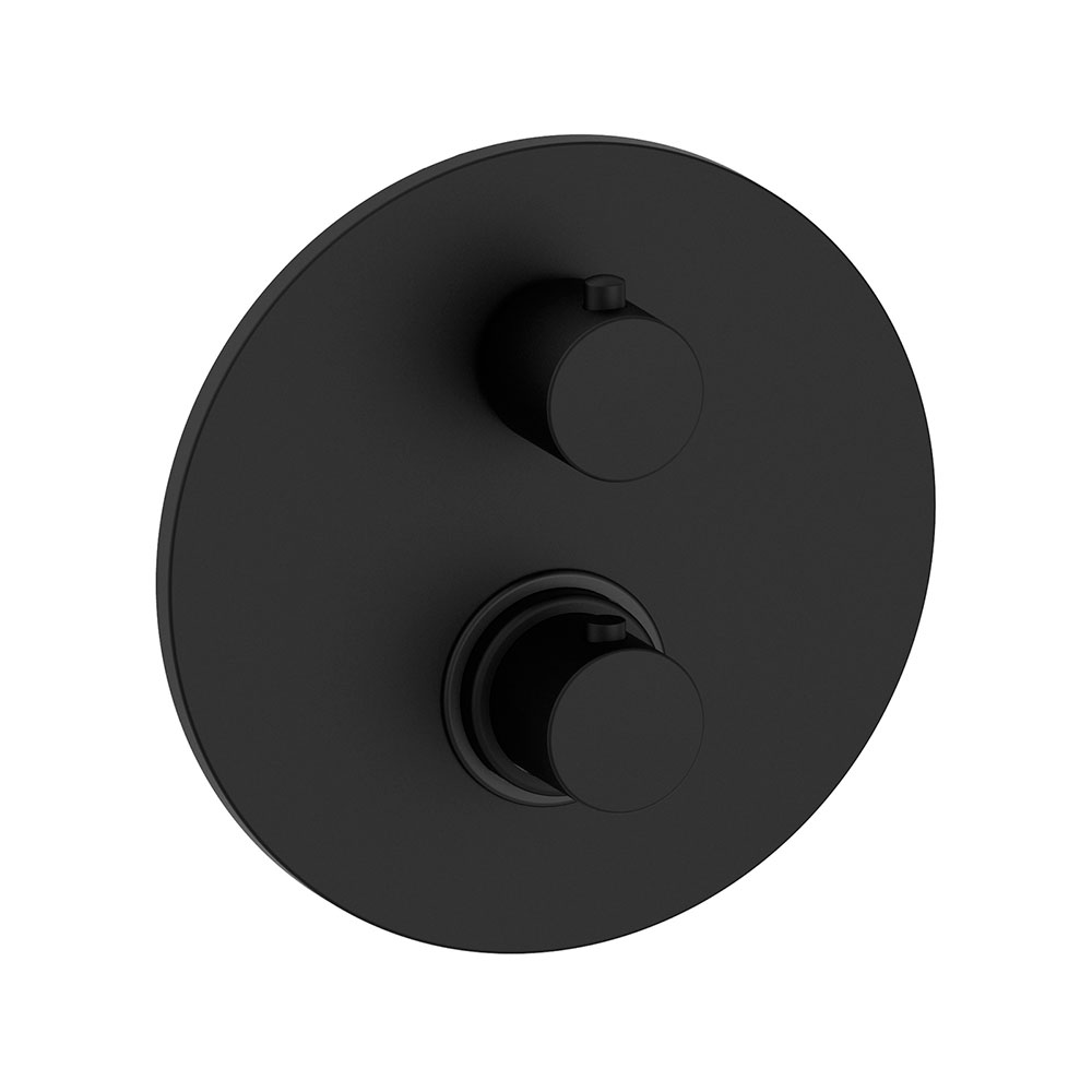 Paffoni Unitate comanda paffoni light, 2 iesiri, termostat, include valva, mat, negru, liq018no