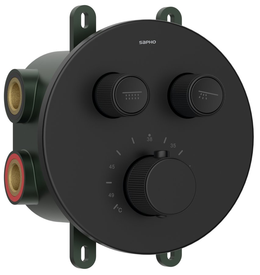 Sapho Unitate comanda sapho smartselect, incastrata, 2 functii, termostat, mat, negru, rp032b