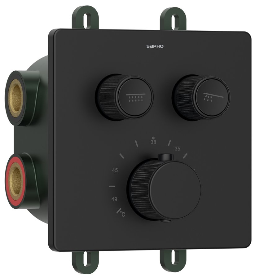 Sapho Unitate comanda sapho smartselect, incastrata, 2 functii, termostat, mat, negru, rp042b