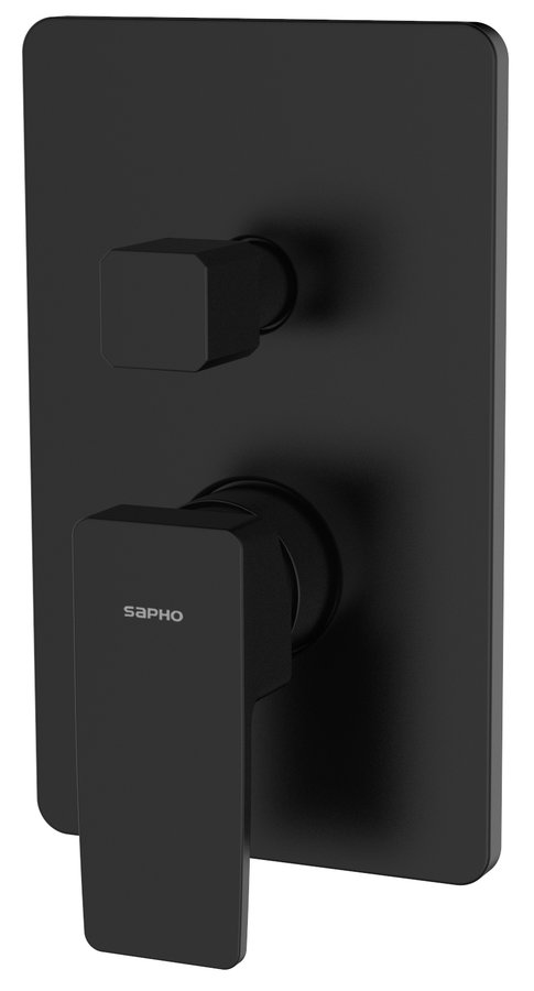 Sapho Unitate comanda sapho tursi, 2 functii, include valva, mat, negru, ti043b