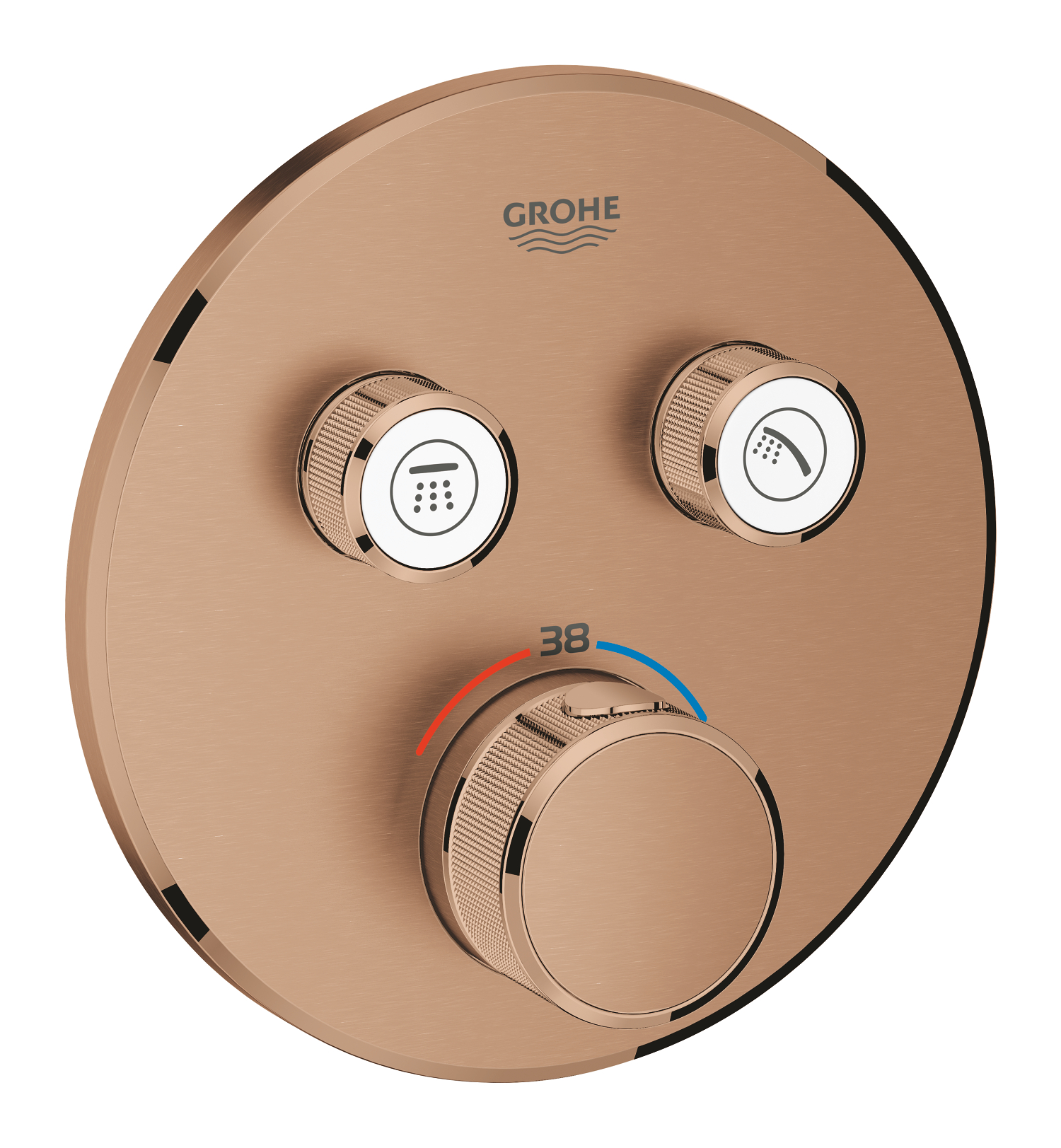 Baie - Unitate comanda Grohe 29119DL0, control Grohtherm Smartcontrol, tip comanda dubla comanda, buton push turn, cupru