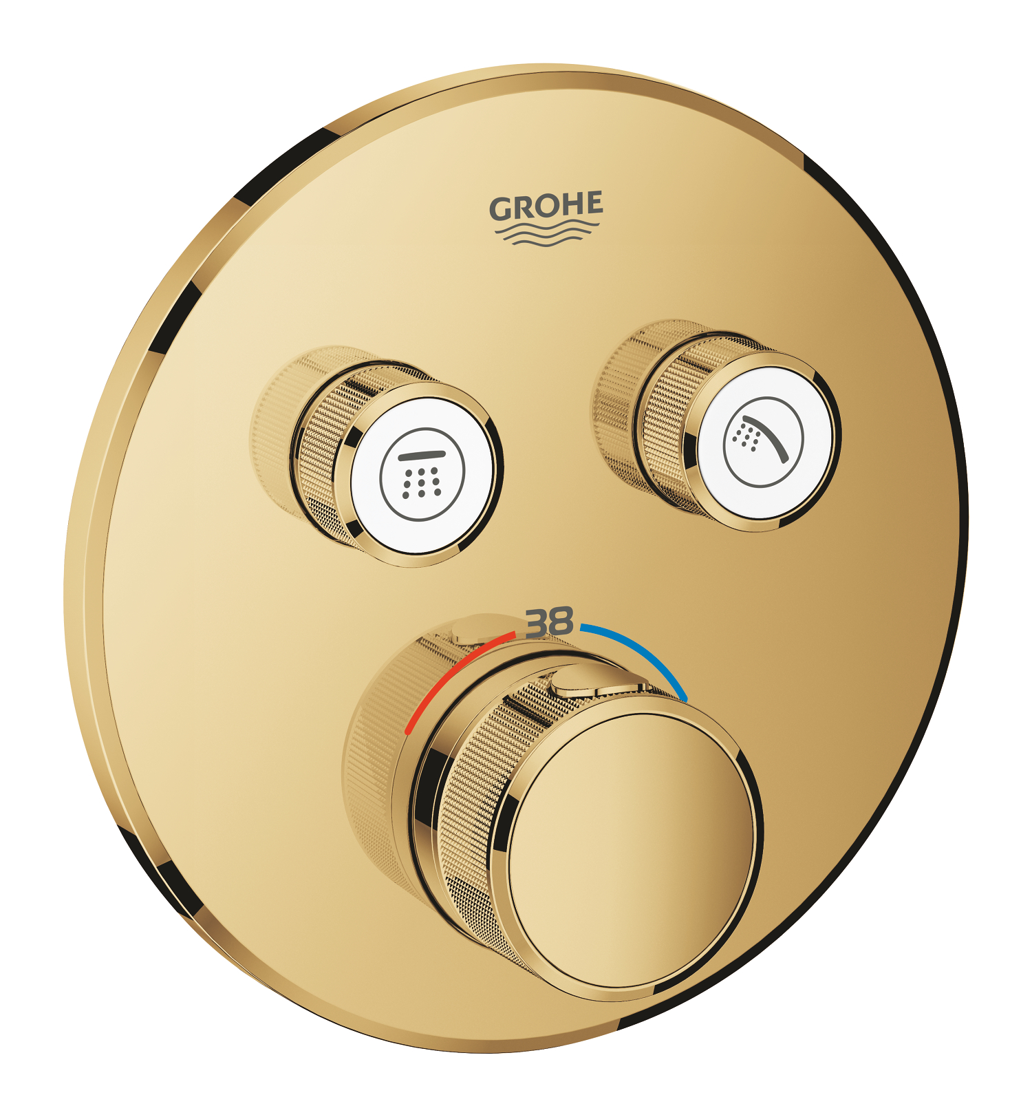 Grohe Unitate control grohe grohtherm smartcontrol 29119gl0, 2 iesiri, termostat, necesita set fixare, lucios, auriu