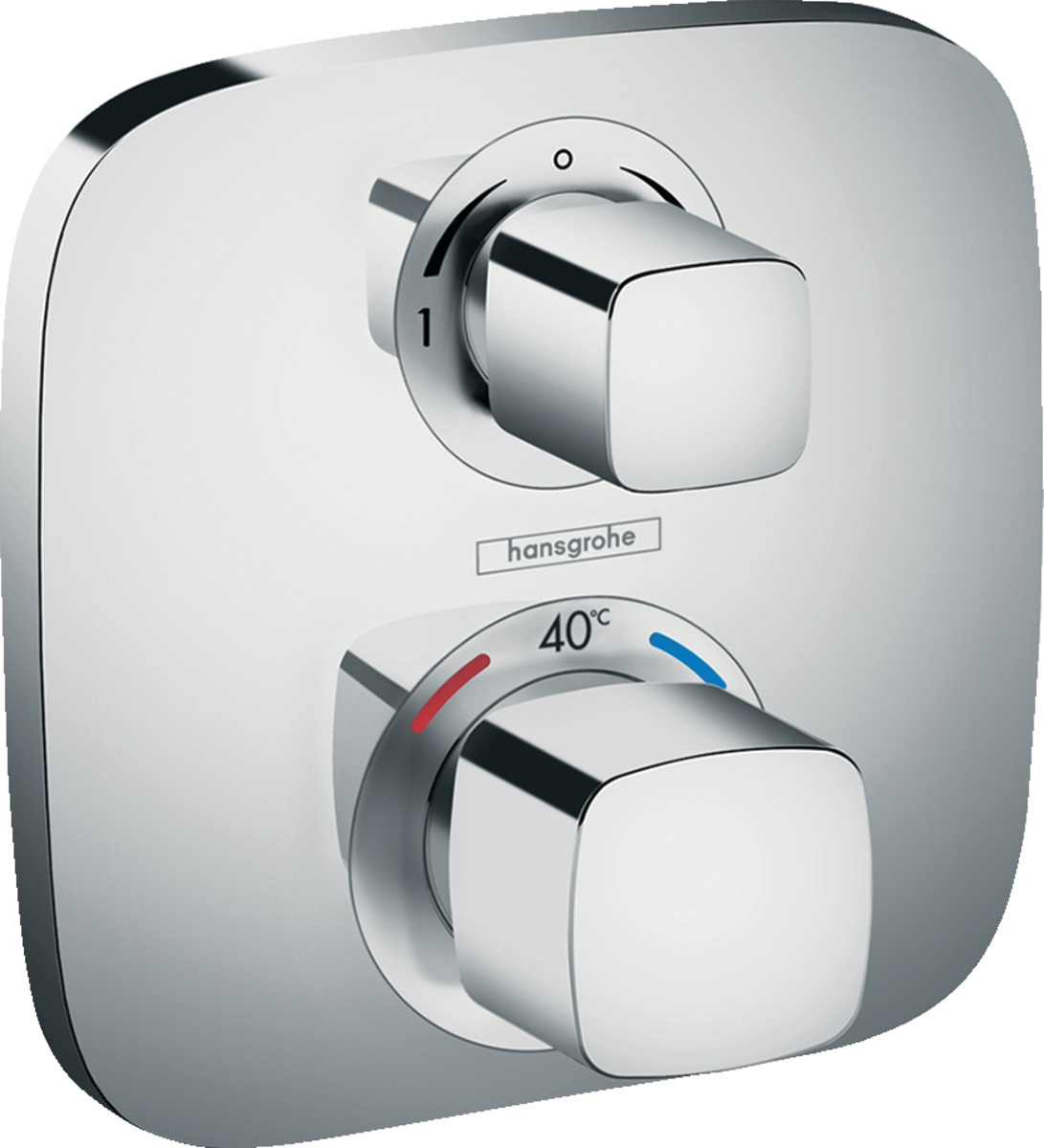 Hansgrohe Unitate control hansgrohe ecostat e 15708000, aparenta, termostat, 2 iesiri, diverter, necesita set fixare, crom