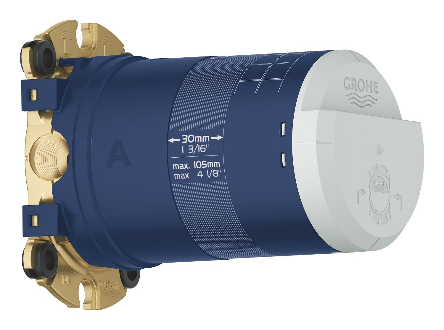 Valva dus fix Grohe 26483000, 1 bar, 115 mm, 105 mm, 2 functii palarie dus, 1 nr iesiri, 2 nr intrari, alama