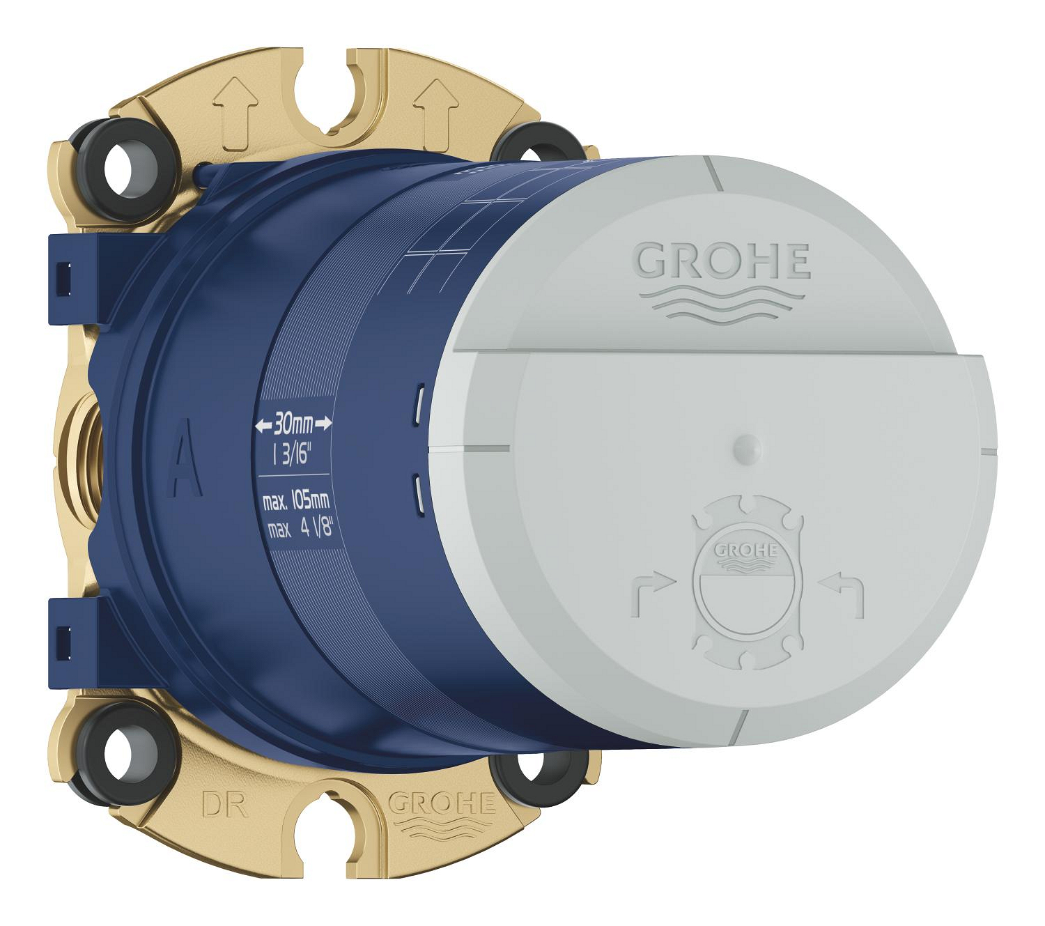 Valva dus fix Grohe 26483000, 1 bar, 115 mm, 105 mm, 2 functii palarie dus, 1 nr iesiri, 2 nr intrari, alama