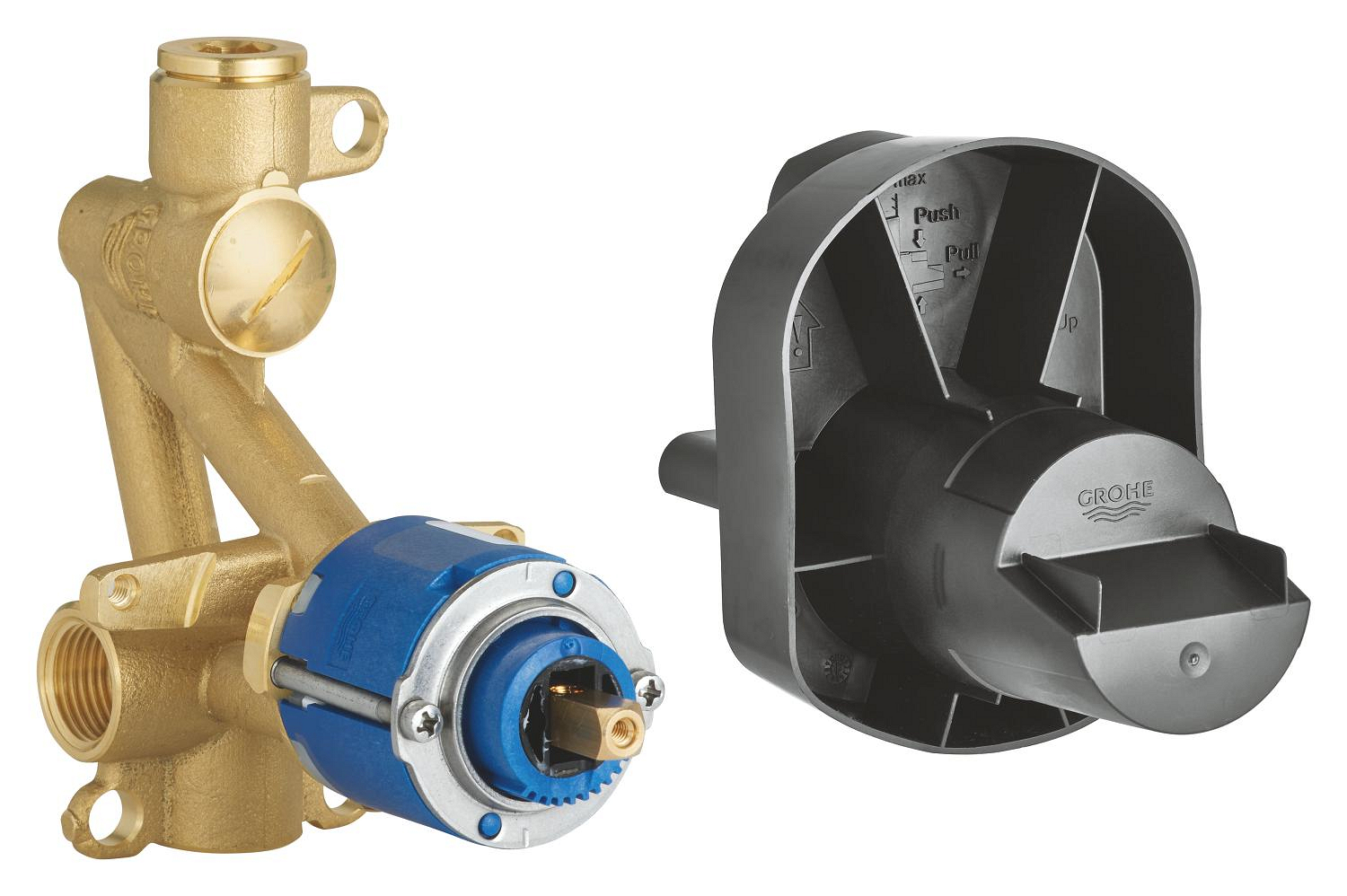 Valva incastrat Grohe 33965000, 1 bar, 138 mm, 1 functii palarie dus, 2 nr iesiri, 2 nr intrari, cu diverter
