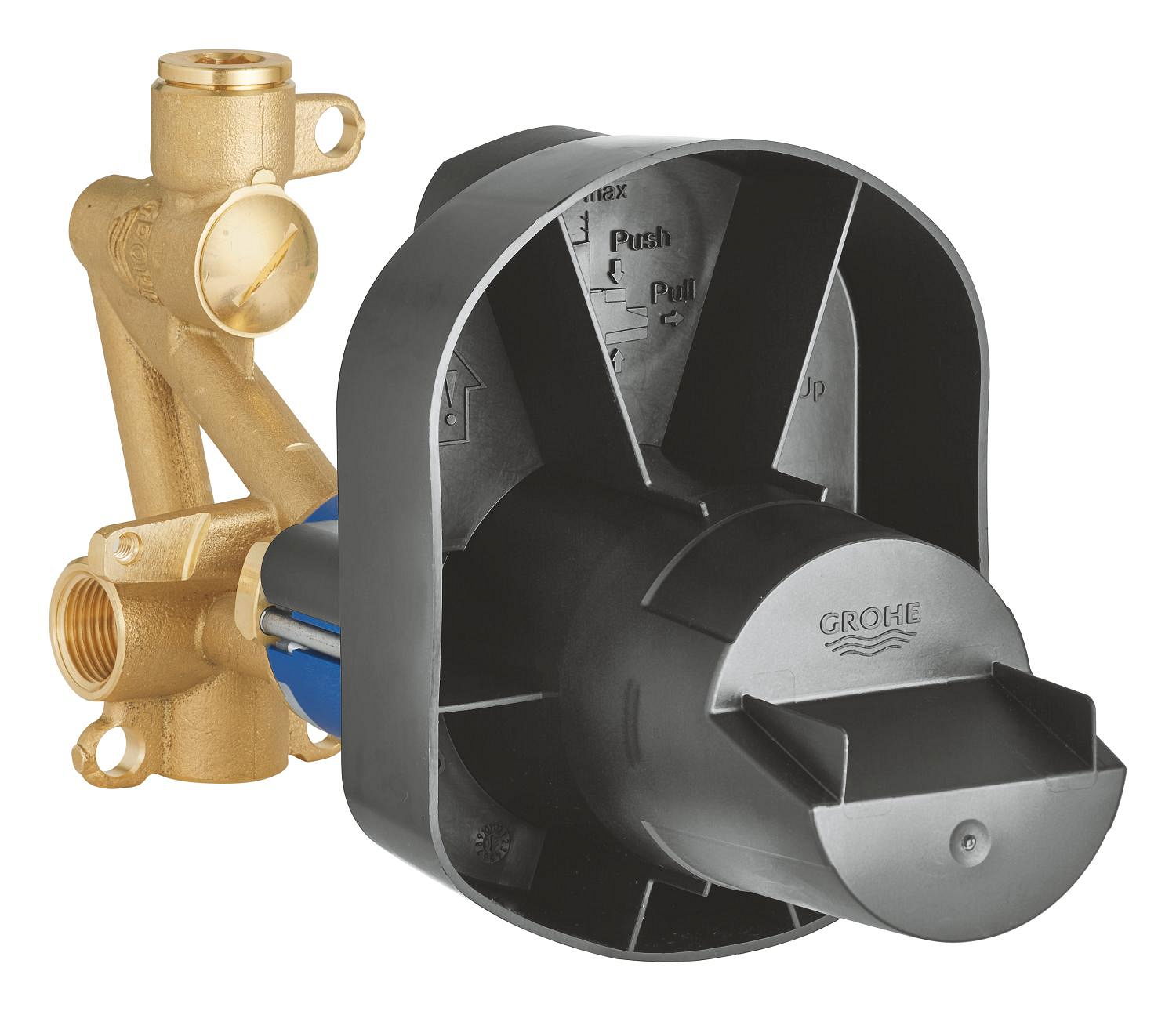 Valva incastrat Grohe 33965000, 1 bar, 138 mm, 1 functii palarie dus, 2 nr iesiri, 2 nr intrari, cu diverter