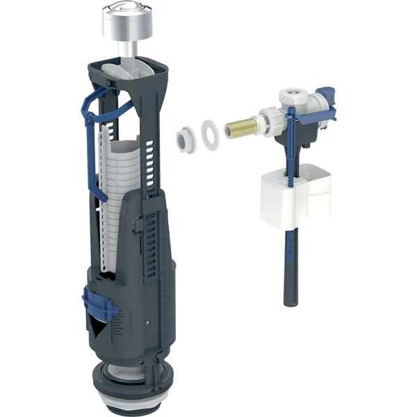 Geberit  Valva si flotor geberit, alimentare laterala, buton crom, 136.936.21.3