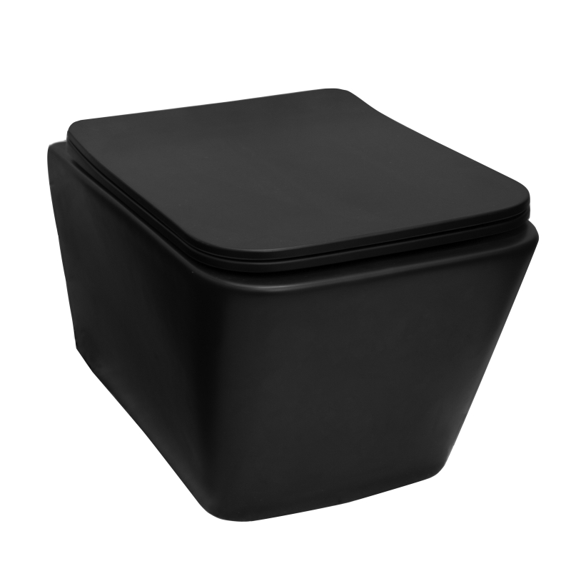 Fluminia Vas wc fluminia paris, suspendat, rimless, capac softclose, negru, b2350bm