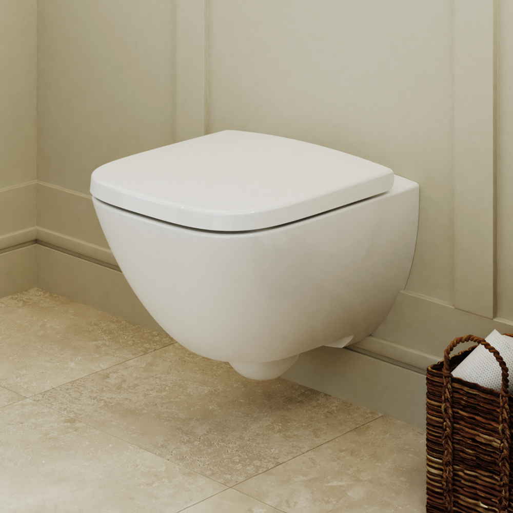Geberit  Vas wc geberit selnova square, suspendat, rimless, capac softclose, alb, 502.727.00.1