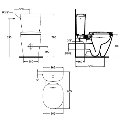 Effectively burden invade Vas WC Ideal Standard Connect Air E781801, montare pe pod…
