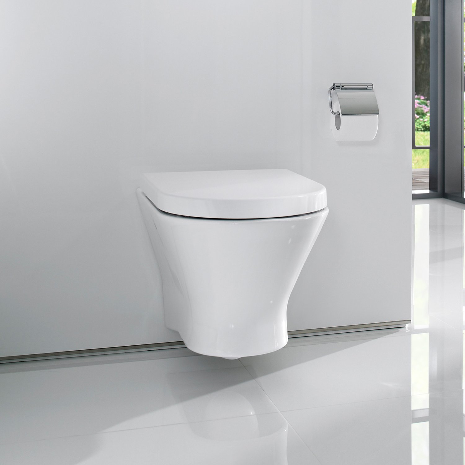 Vas WC Roca A34664L000, 360 mm, 535 mm, 345 mm, 1 functii speciale, suprafata antiaderent, suspendat, Alb