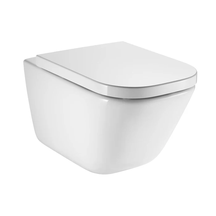 Vas WC Roca A34647L000, 350 mm, 540 mm, 1 functii speciale, suprafata antiaderent, suspendat, jet de apa, Alb