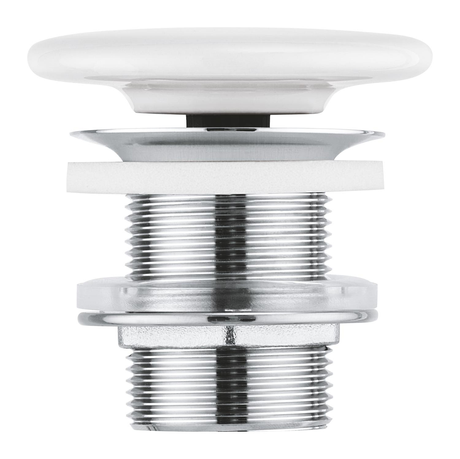 Ventil lavoar Grohe 49623000, 84 mm, 70 mm, 45 diametru, 1 1/4 diametru montaj, universal, in bideu, in lavoar, Alb