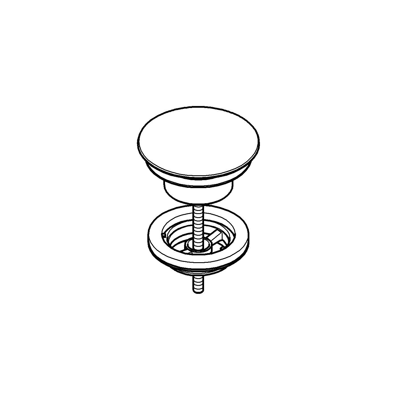 Ventil lavoar Grohe 65808000, 70 mm, 72 mm, 45 diametru, 1 1/4 diametru montaj, universal, in bideu, in lavoar, Crom