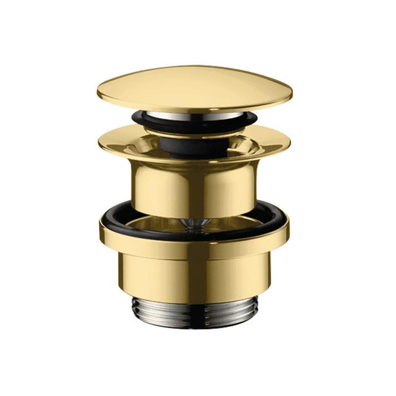 Hansgrohe Ventil push to open hansgrohe 50100990, universal, g 1 1/4'', pentru lavoar cu prealin, alama, lucios, auriu