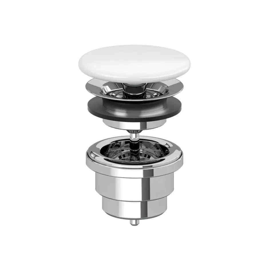Villeroy and Boch Ventil villeroy and boch, g 1 1/4'', fara inchidere, capac ceramic, alb, 683500rw