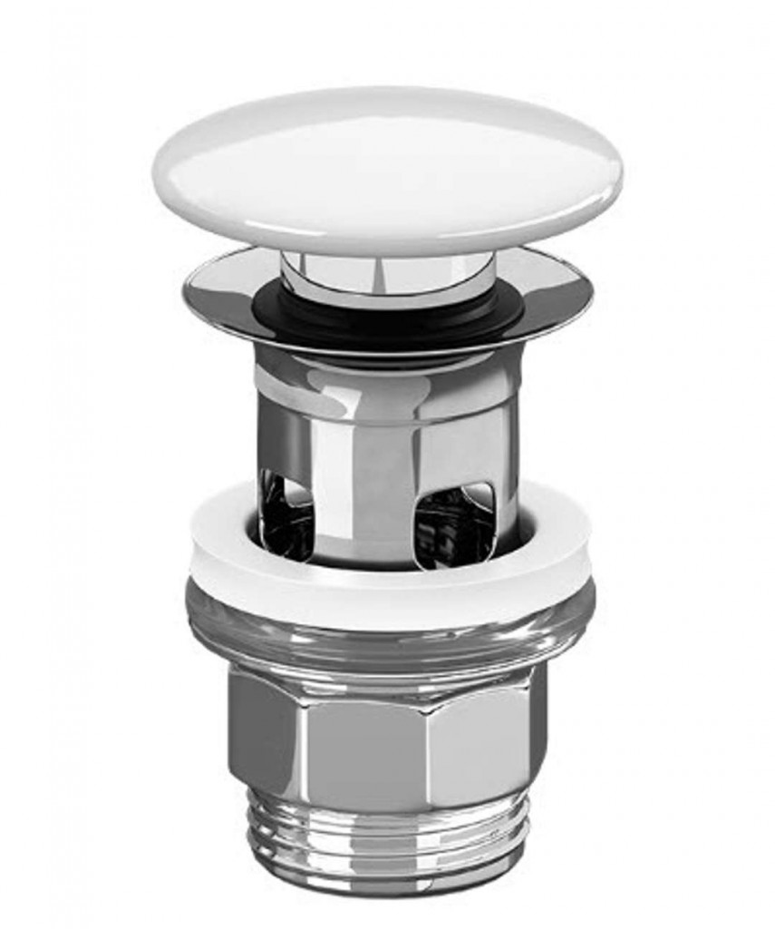 Villeroy and Boch Ventil villeroy and boch, g 1 1/4'', push to open, capac ceramic, alb, 68170001